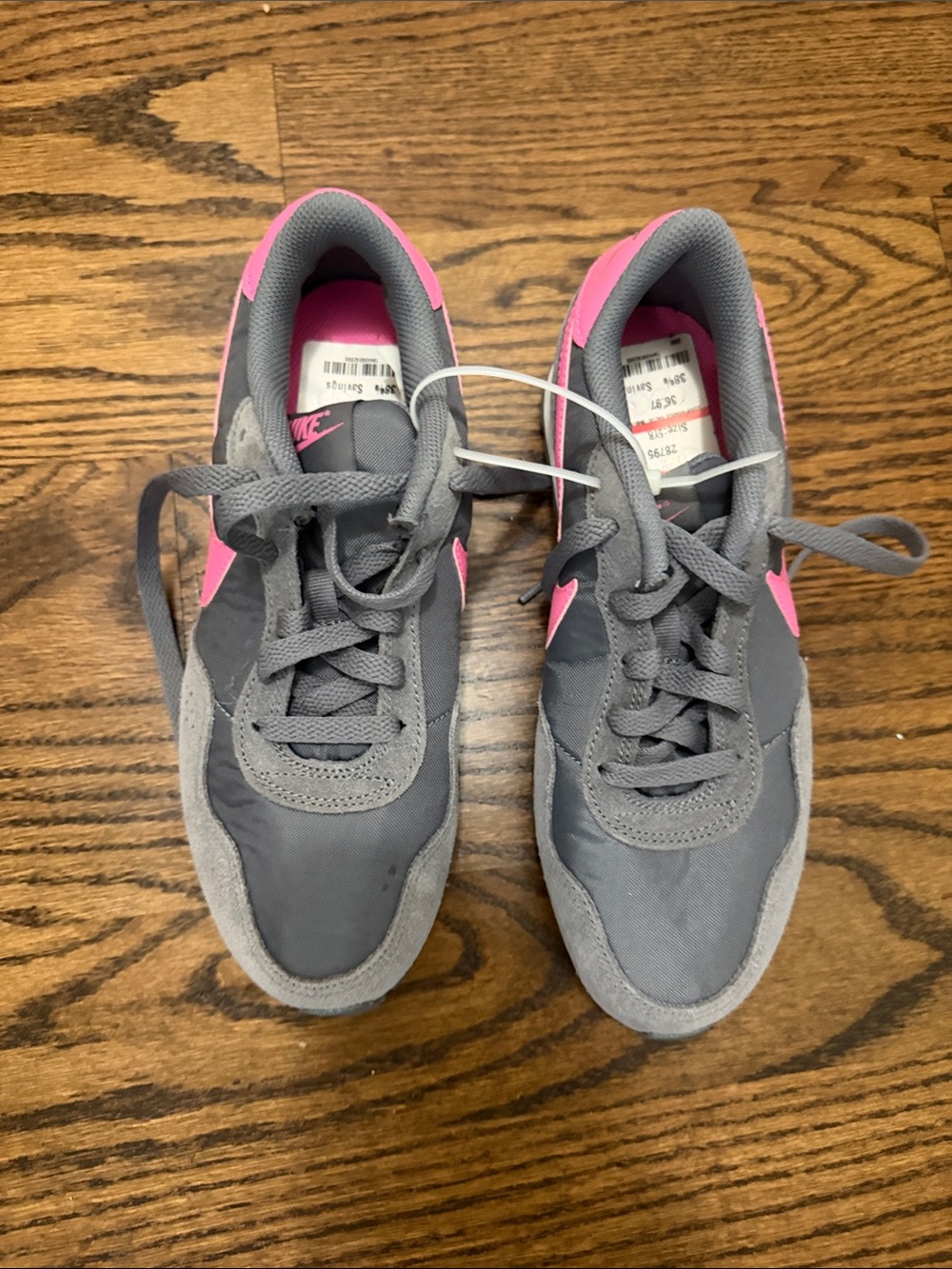 Nike girls Gray & Pink Retro Runner Sneakers